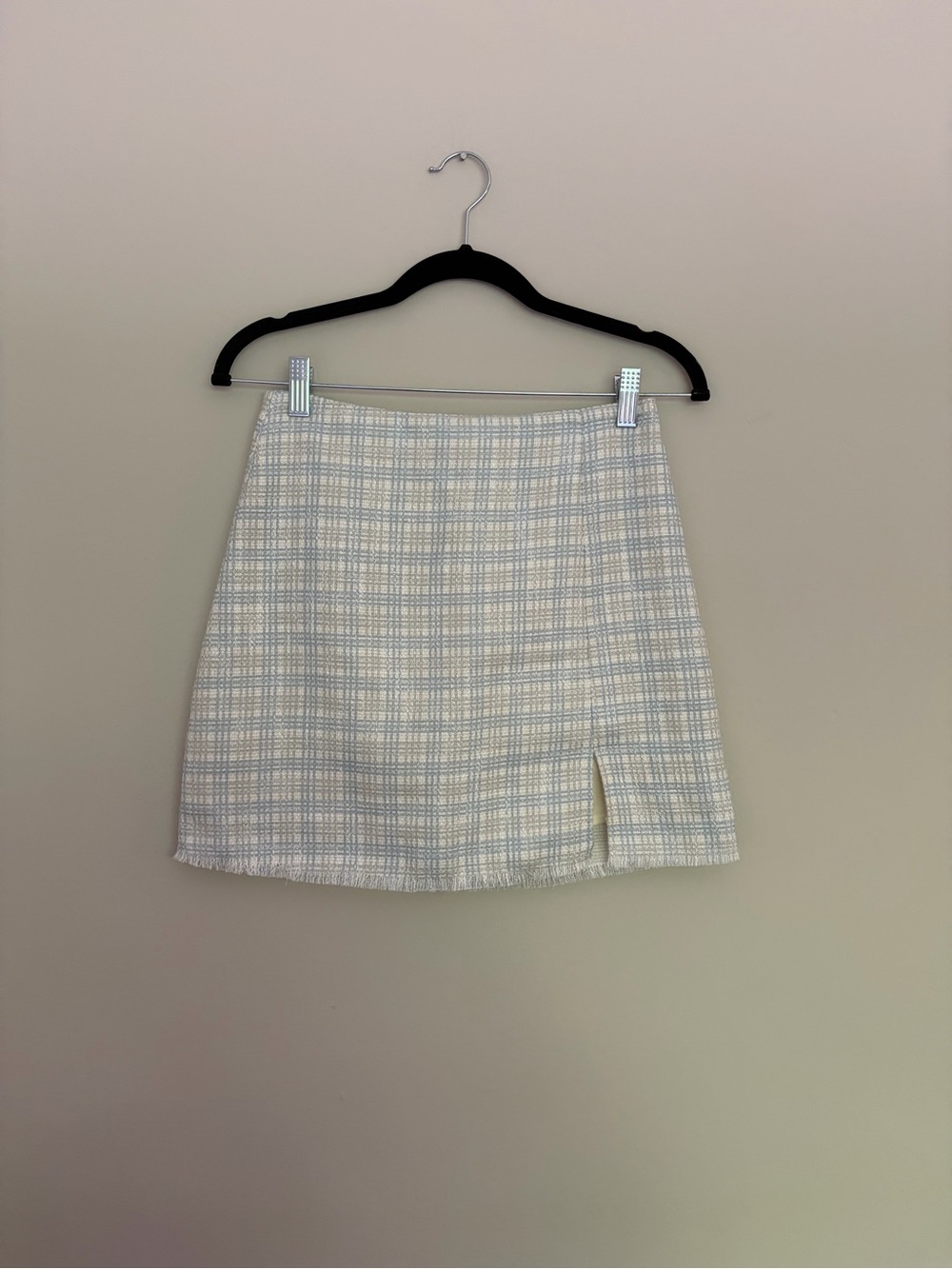 Storia Classic Cream Plaid Mini Skirt